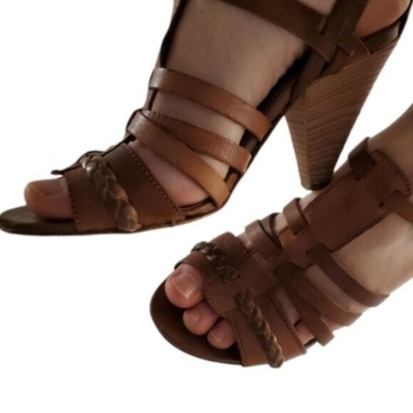 Aldo Fine leather Strappy Sandals with triangle heel- 38EURO (8.5US) - Picture 11 of 16